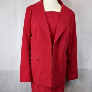 2 piece Red dress with jacket
